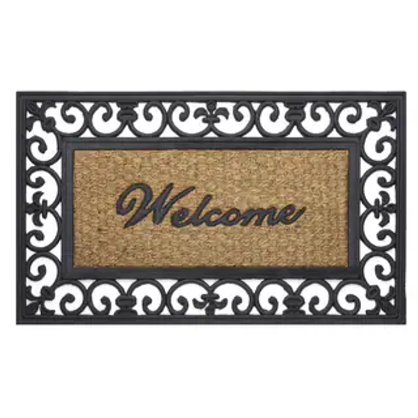 Achim Rubber Fleur De Lis Doormat | Overstock.com Shopping - The Best Deals on Door Mats | 17620986