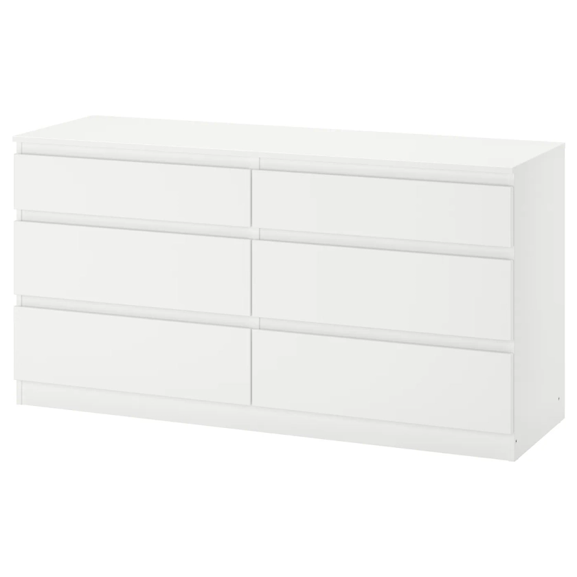 KULLEN Chest of 6 drawers, white, 140x72 cm - IKEA