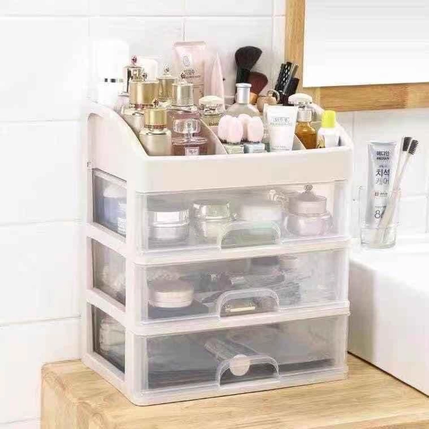 Make Up Organizer Cosmetic storage box desktop drawer rack skin care dressing table finishing cabinet shelf box Hand Light Case Multicolor