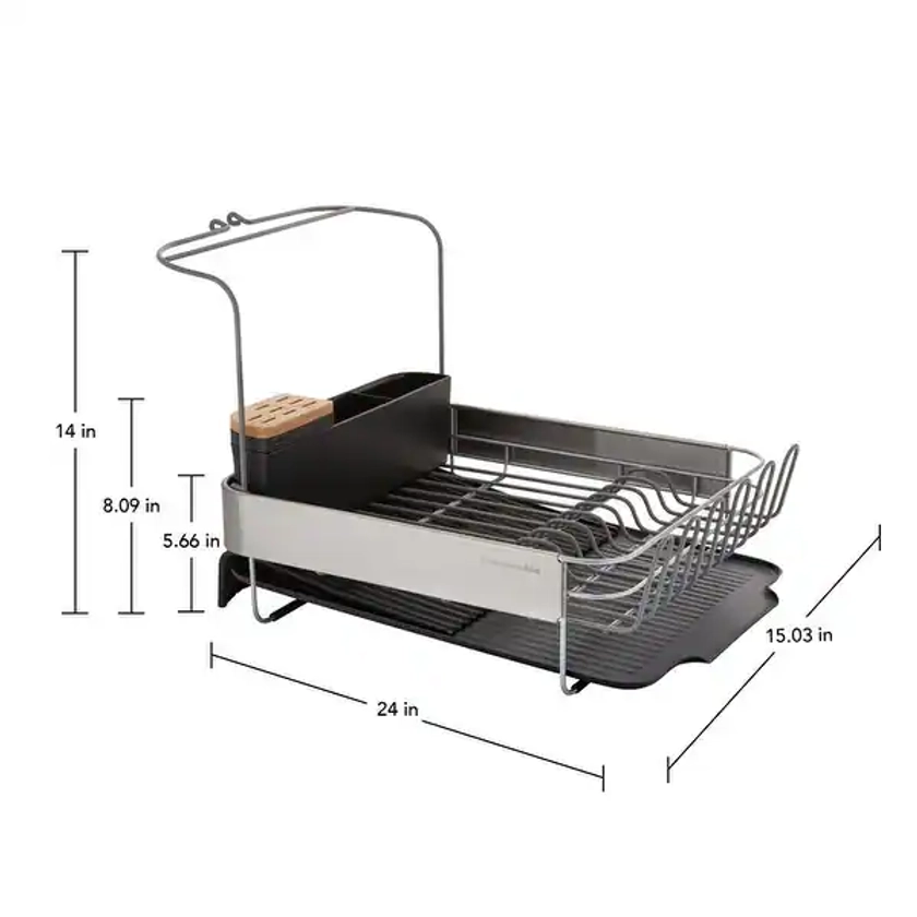 KitchenAid Full Size Expandable Dish-Drying Rack, 24-Inch | Overstock.com Shopping - The Best Deals on Dish Racks | 38473414