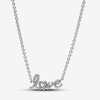 Sparkling Handwritten Love Collier Necklace | Pandora UK