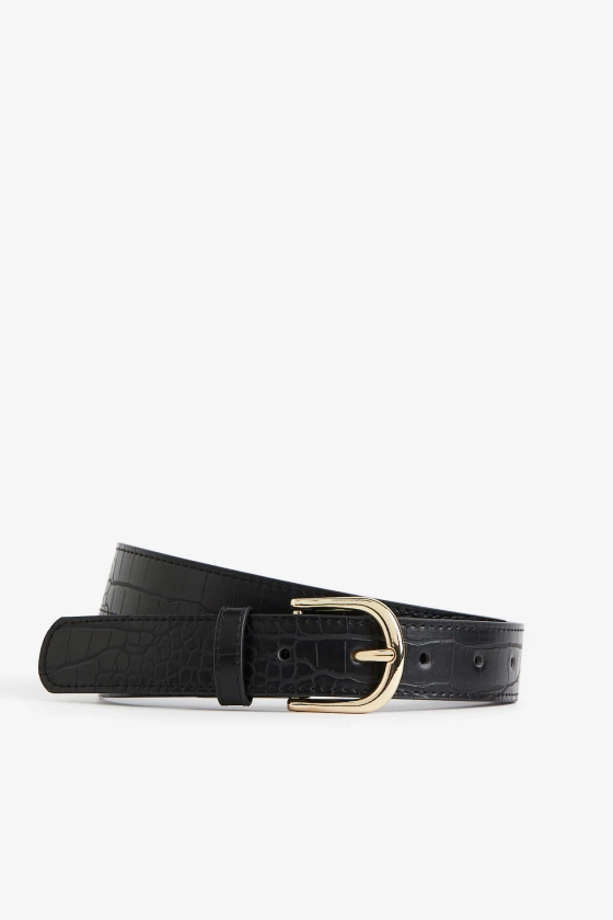 Ceinture - Noir/motif croco - FEMME | H&M FR