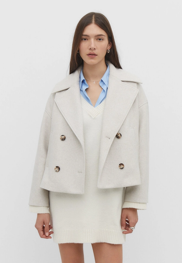 Manteau court croisé - Mode femme | Stradivarius France