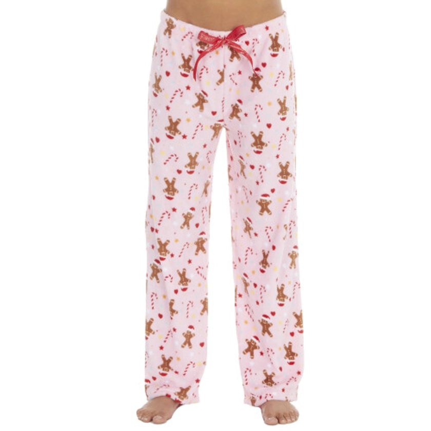 (L, Pink) Slumber Party Womens/Ladies Christmas Gingerbread Pyjama Bottoms on OnBuy