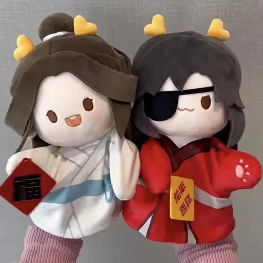 20CM Heaven Official Blessing Hand Puppet Xie Lian Hua Cheng Soft Plush Anime Toy Talk Show Duffy Puppet Kids Birthday Gift - AliExpress