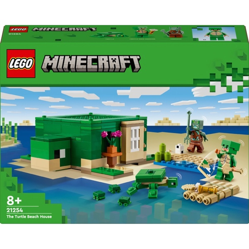 LEGO Minecraft 21254 The Turtle Beach House Toy Set | Smyths Toys UK