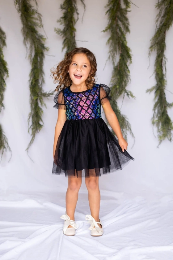 Girls Mermaid Sequin Tutu Princess Dress/Toddler Tutu Dress/Birthday Dress/Halloween Dress For Girl 3-7 Years