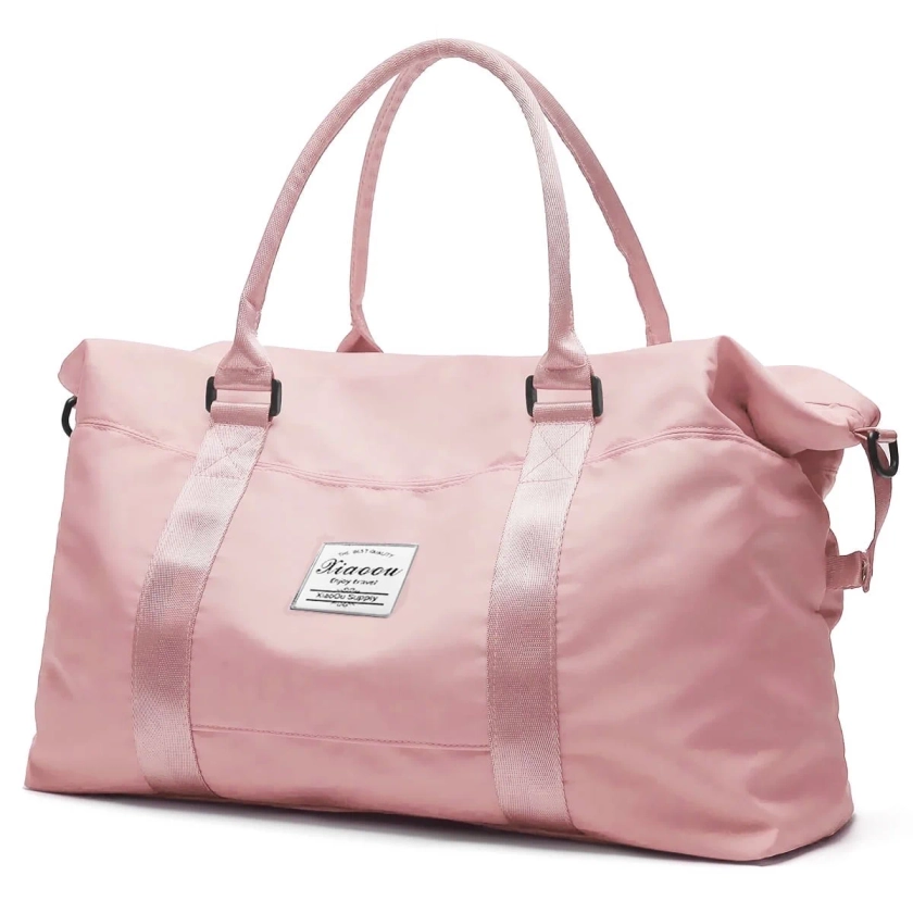 24" Overnight Bag Weekender Bag for Women, Shoulder Travel Duffel Bag, Sports Gym Bag with Dry Wet Separated Tote Bag/Trolley Sleeve/Adjustable Strap, Waterproof & Tear Resistant, Pink - Walmart.com