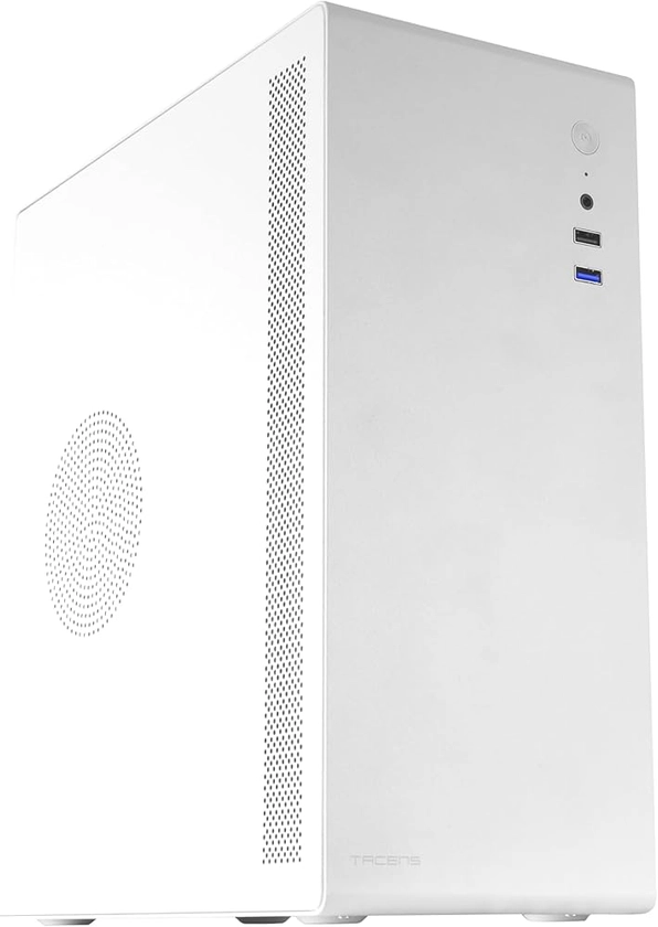 Tacens NOVAX, Boîtier PC Micro-ATX Ultra-compact, Design Tout Métal Ultra-Résistant, 1x Ventilateur Arrière 80mm, Boîtier Mini-Tour avec Grande Capacité Interne, Blanc