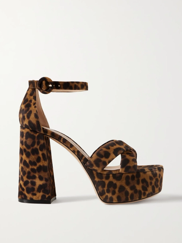 GIANVITO ROSSI Sheridan 110 leopard-print velvet platform sandals | NET-A-PORTER