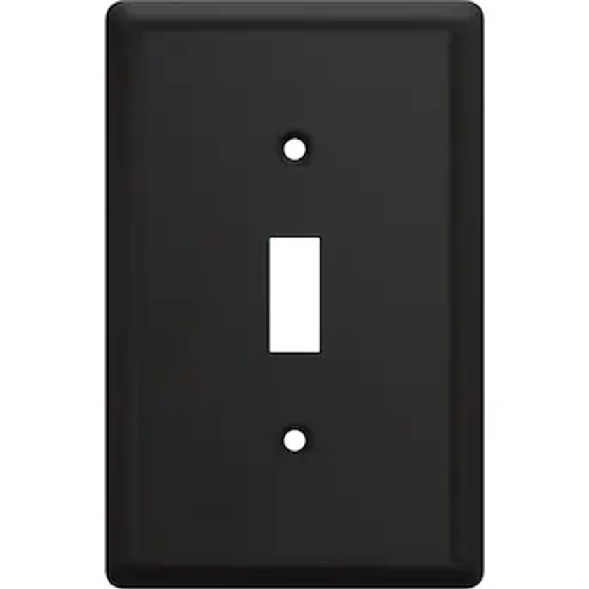 allen + roth Simple Square 1-Gang Standard Size Matte Black Steel Indoor Toggle Wall Plate (4-Pack) in the Wall Plates department at Lowes.com