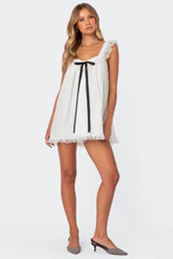 Rayne Lacey Babydoll Mini Dress