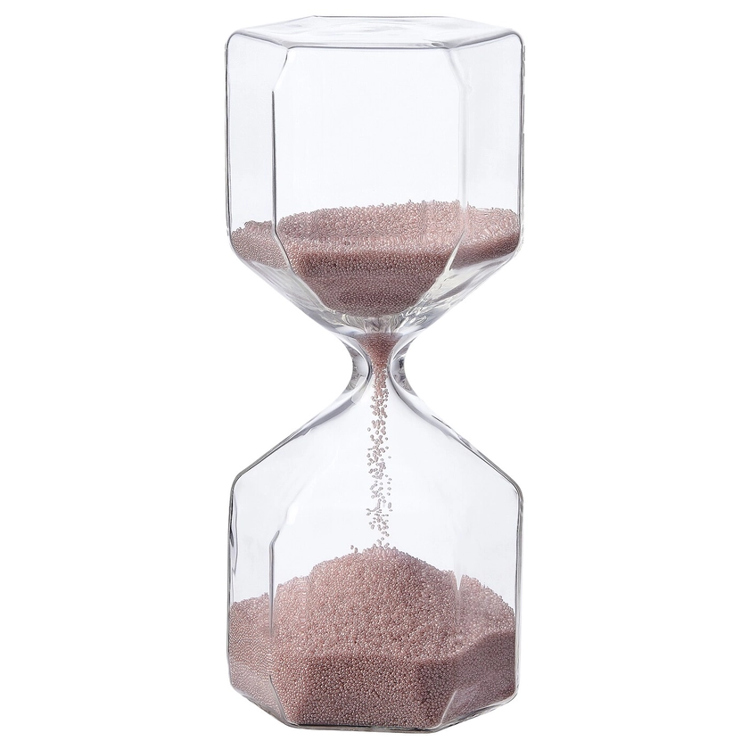 TILLSYN Decorative hourglass, clear glass/light pink, 6 ¼" - IKEA