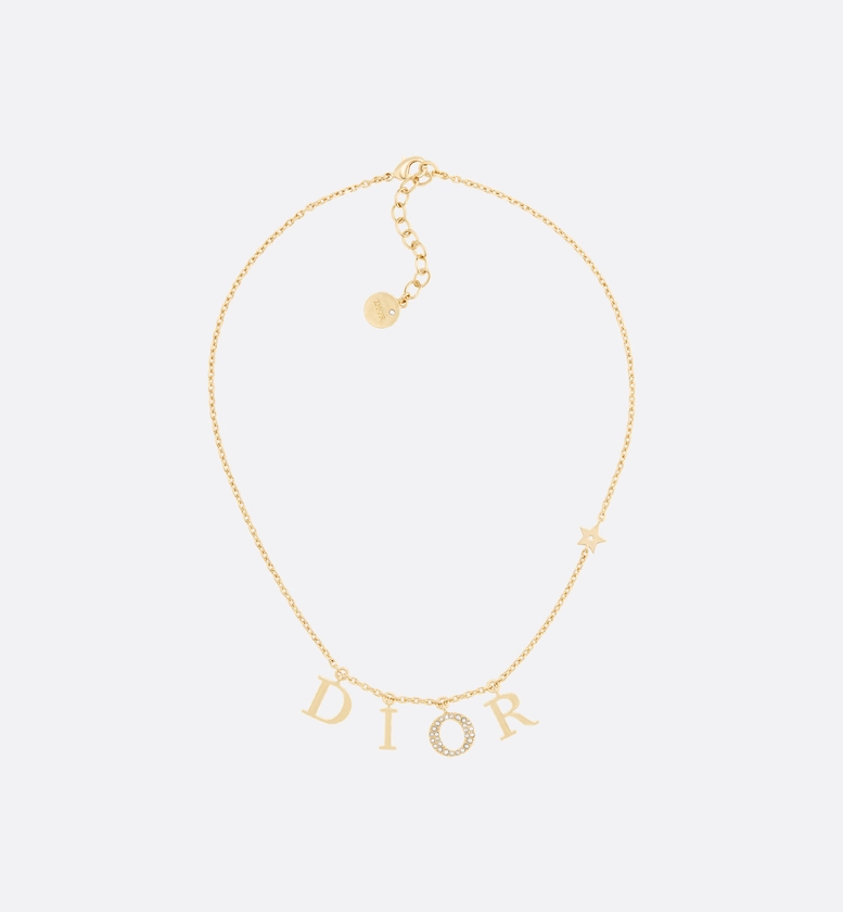 Dio(r)evolution Necklace Gold-Finish Metal and White Crystals | DIOR