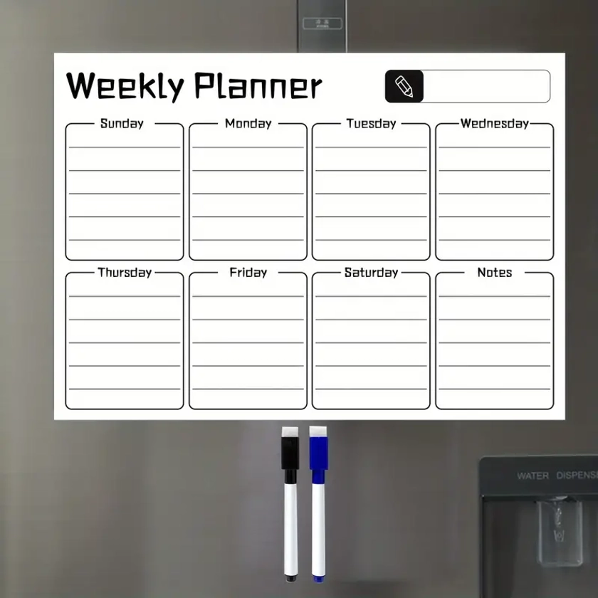 Calendrier Hebdomadaire Effaçable À Sec Magnétique - Temu France