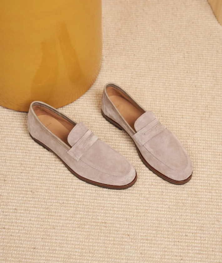 Mocassins Confortables pour Homme: L'Embellie en Daim Gris