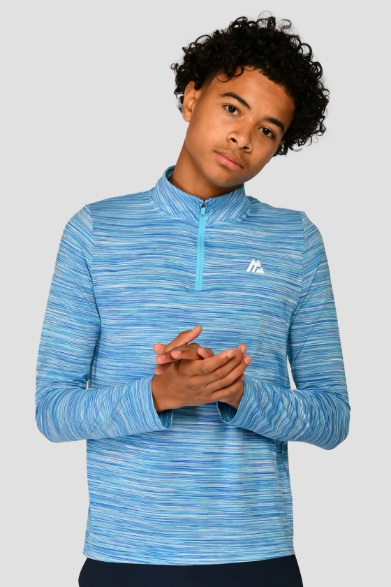 Junior Trail 1/4 Zip - Neon Blue/Sky