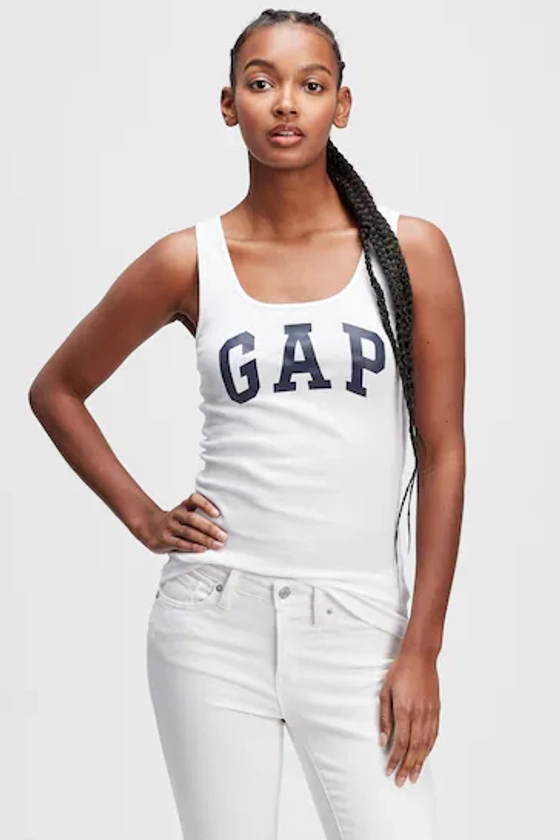 Buy Gap White Logo Ribbed Vest from the Next UK online shop