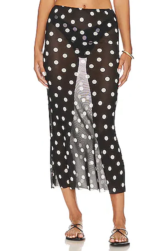 WeWoreWhat Midi Skirt in Oversized Polka Black Multi | REVOLVE