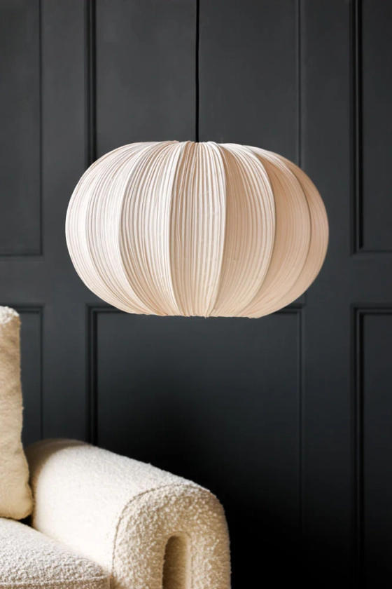 Neutral Pleated Fabric Ceiling Light