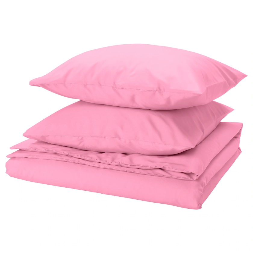 PILTANDVINGE Housse de couette et 2 taies - rose clair 240x220/65x65 cm