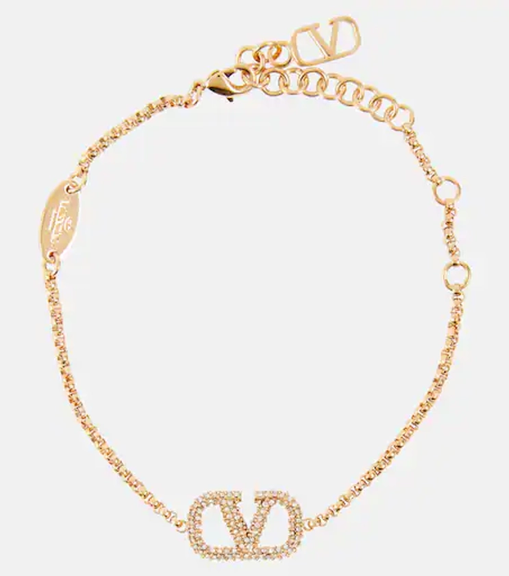 VLogo embellished bracelet in gold - Valentino | Mytheresa