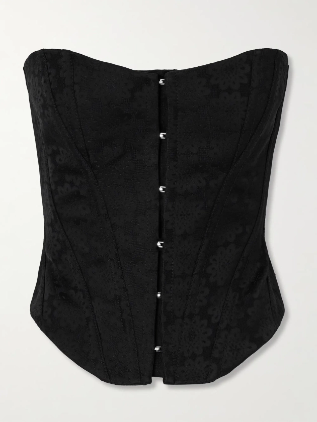 STELLA MCCARTNEY + NET SUSTAIN lace-up jacquard bustier top | NET-A-PORTER