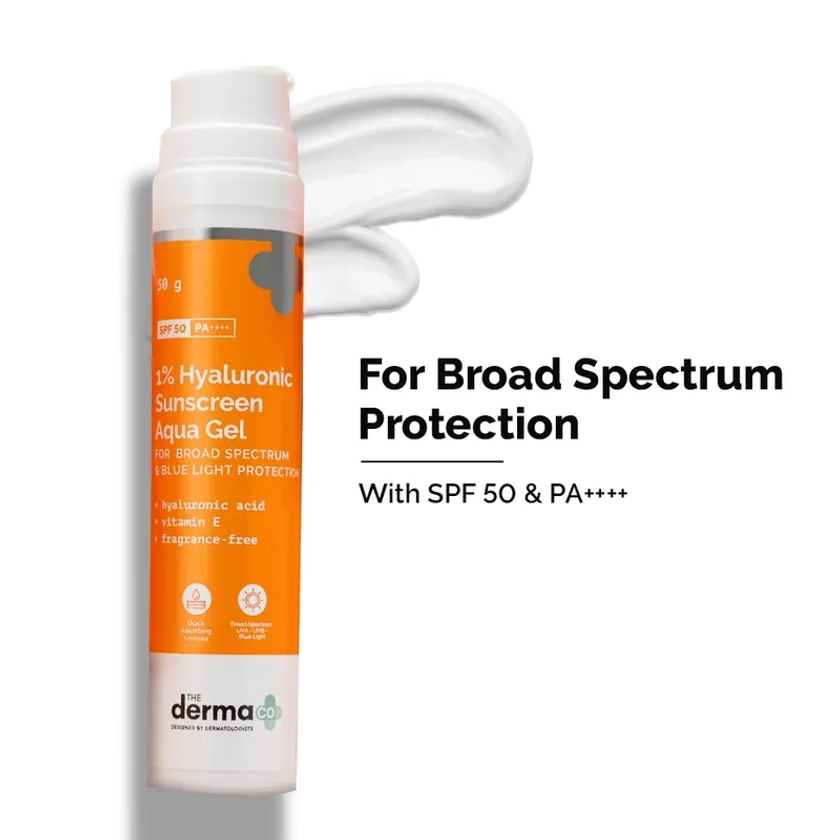 The Derma Co 1% Hyaluronic Sunscreen Aqua Gel With Spf 50 Pa++++ For Broad Spectrum