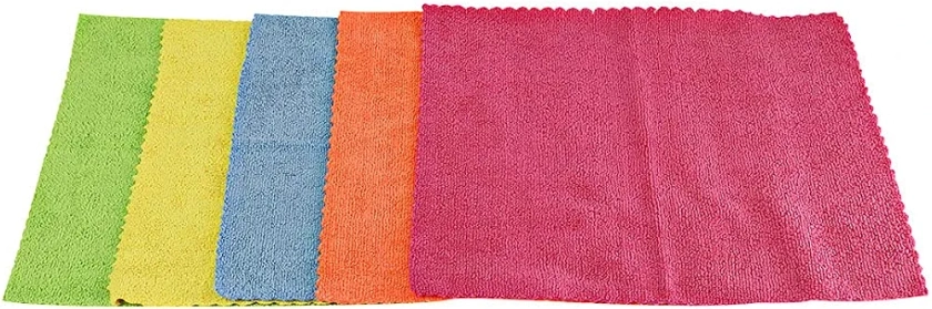 Kleeno Cello Microfiber Multipurpose Cloth | Ideal for All Surfaces | Durability & Machine Washable | Microfiber Cloth for Car, Bike & Kitchen Cleaning | Ecofriendly | Multicolour |Set of 5 : Amazon.in: Home & Kitchen