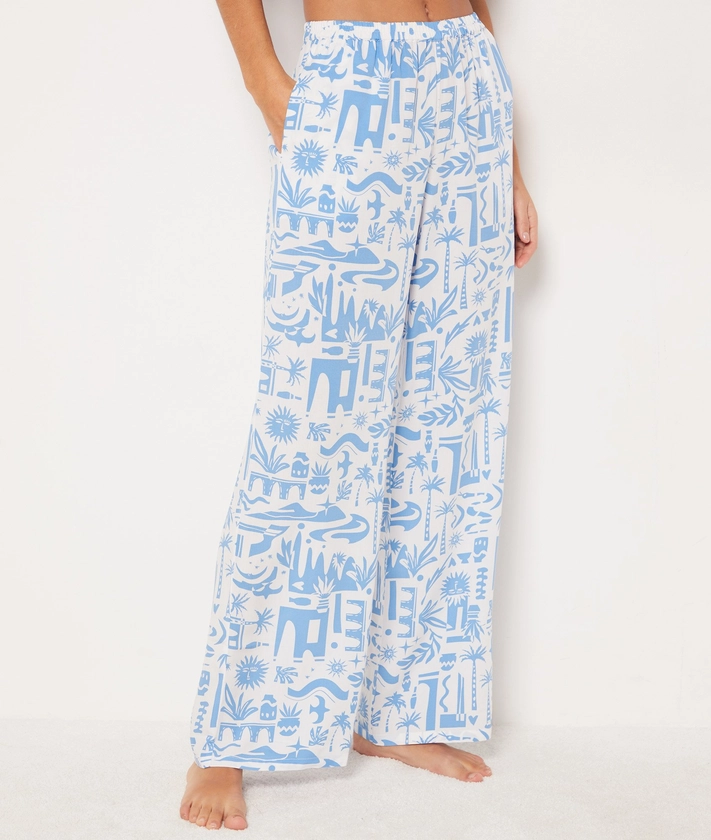 Pantalon de pyjama imprimé coupe large VISCOSE - ETAM
