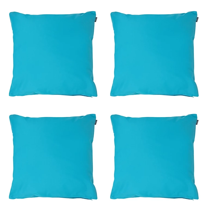 Veeva Indoor Outdoor Cushion Set of 4 Aqua Blue Water Resistant Cushions | DIY at B&Q