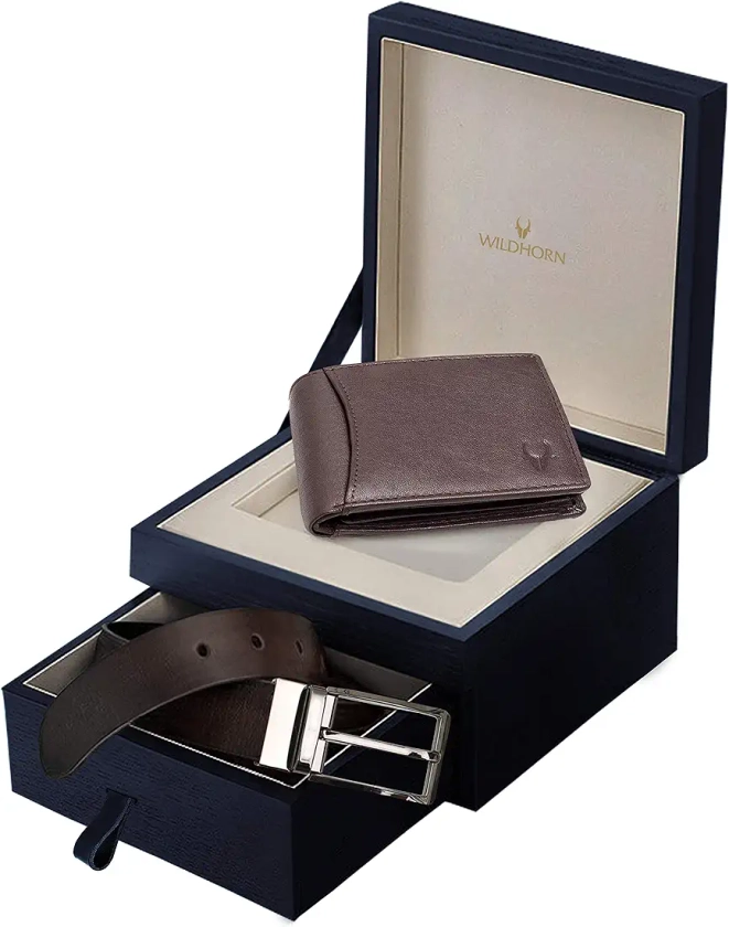 Buy WildHorn Gift Hamper for Men I Leather Wallet & Belt Combo Gift Set I Gift for Friend, Boyfriend,Husband,Father, Son etc (New Brown) at Amazon.in
