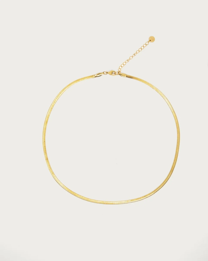 3mm Herringbone Chain Necklace | En Route Jewelry | En Route Jewelry