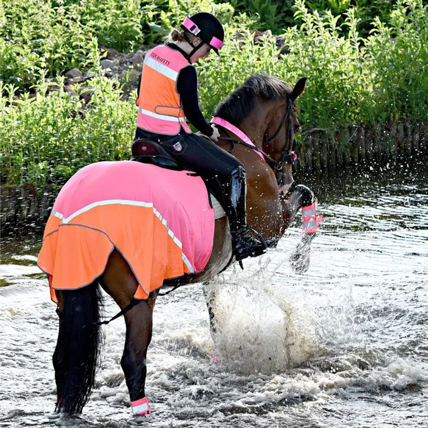 Equisafety Multi-Coloured Mesh Quarter Sheet - Pink/Orange