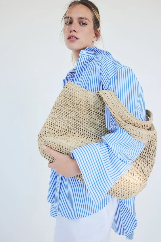 Straw Shopper - Beige - Ladies | H&M CA