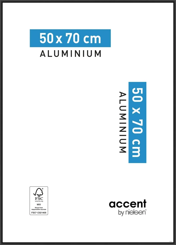 Cadre Accent, H.70 x l.50 cm, aluminium noir, NIELSEN | Leroy Merlin