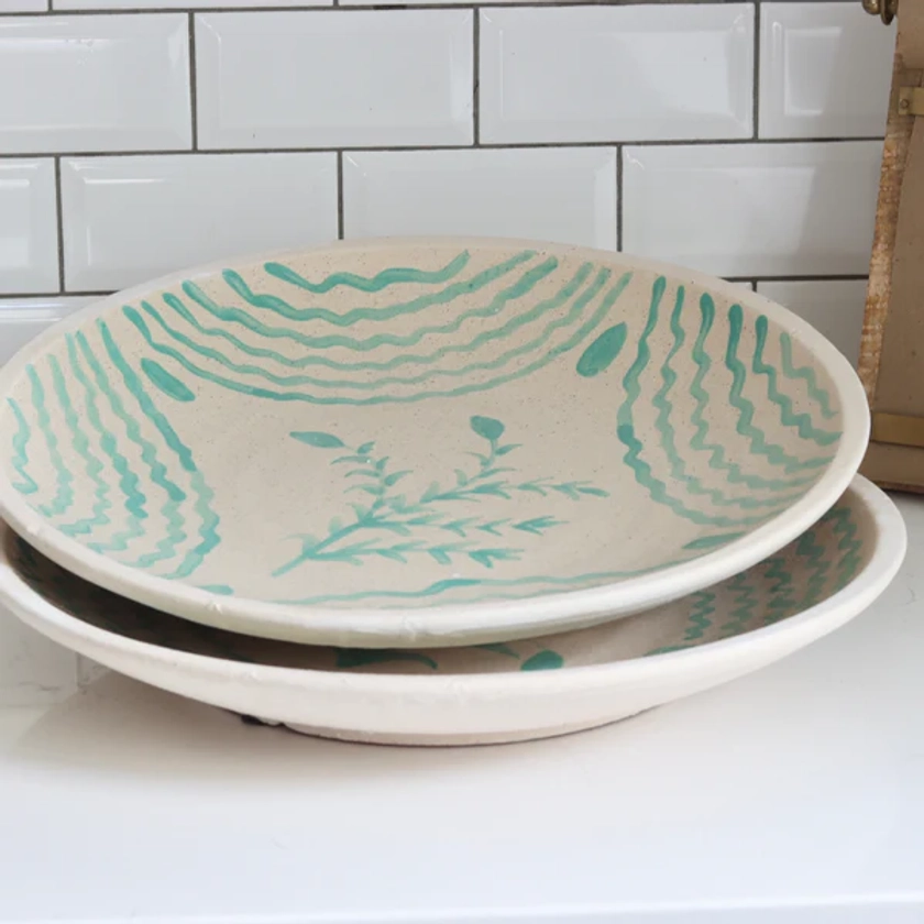 Fern Meadow Hand Painted Terracotta Plates