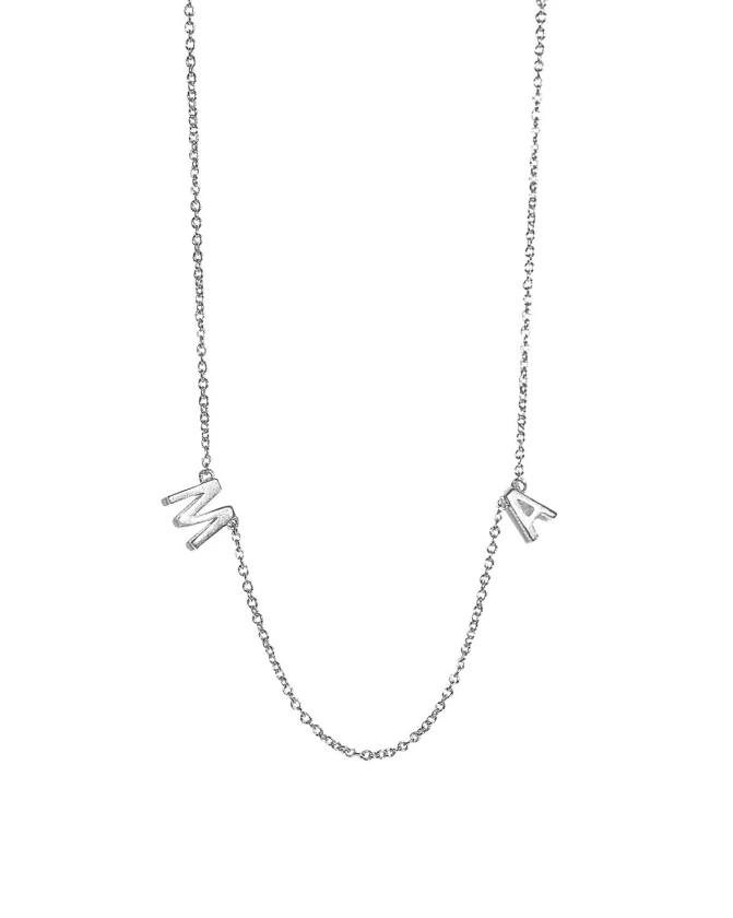 Custom Duo Initials Necklace - Sterling Silver