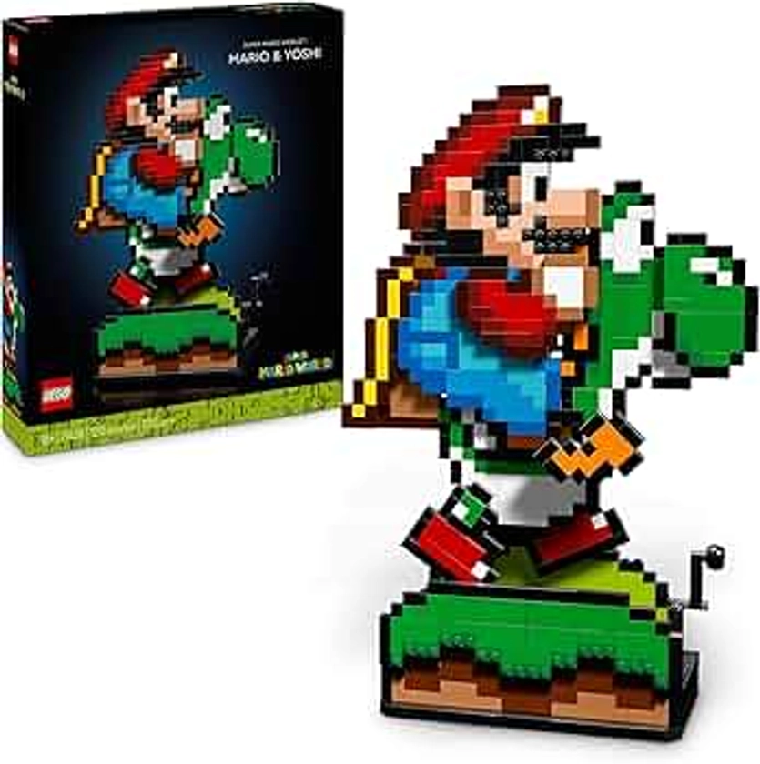 LEGO Super Mario World: Mario & Yoshi Building Set, Model Kit for Adults to Build, with Pixelated Character Figures, Collectible Gamer Gift for Men, Women, Him or Her, Great for Home Decor 71438