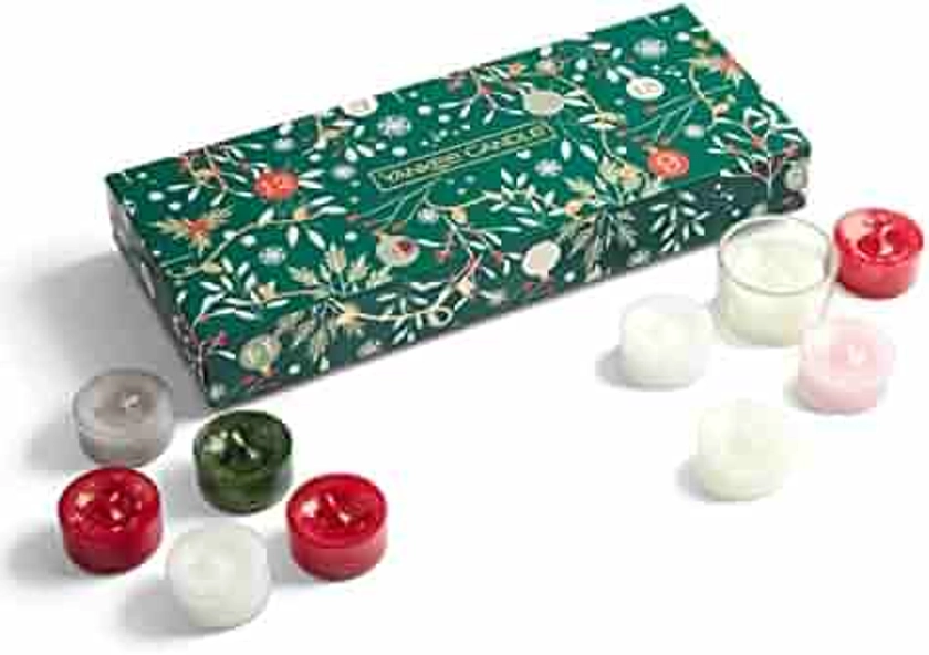 Yankee Candle Gift Set | 10 Scented Tea Lights & 1 Tea Light Holder | Countdown to Christmas Collection