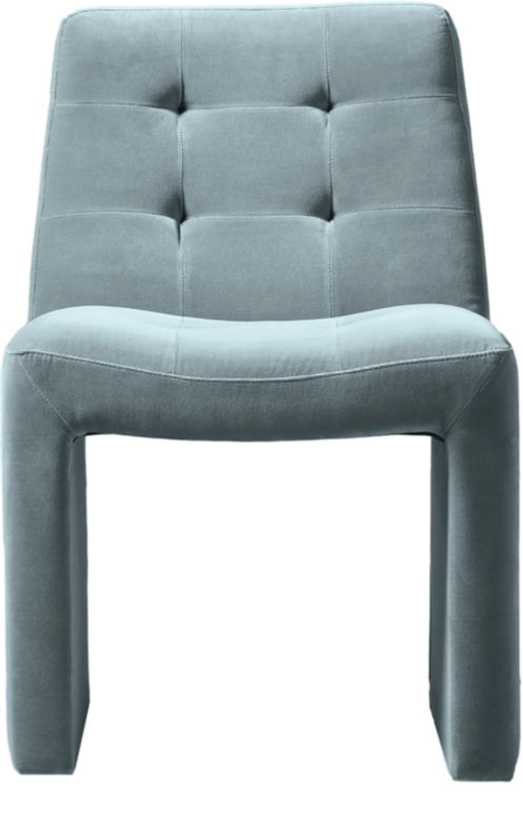 Hank Tufted Light Blue Velvet Dining Chair + Reviews | CB2