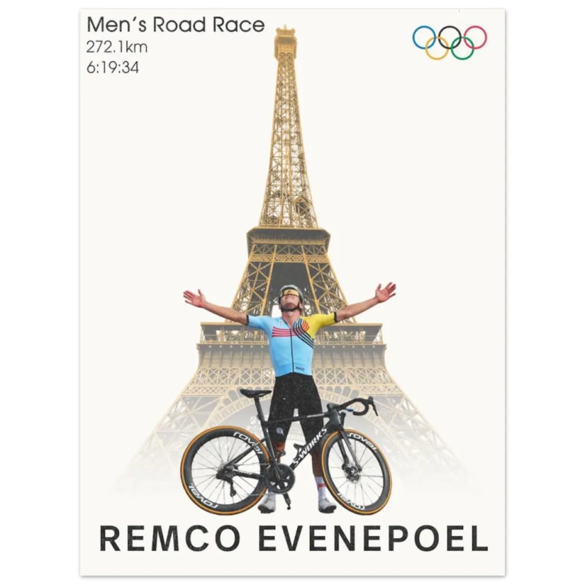 Cycling Poster Remco Evenepoel Olympic Road Race Champion - Etsy