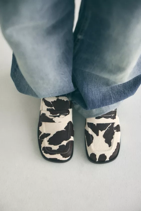 LEREN MOCASSINS MET DIERENPRINT