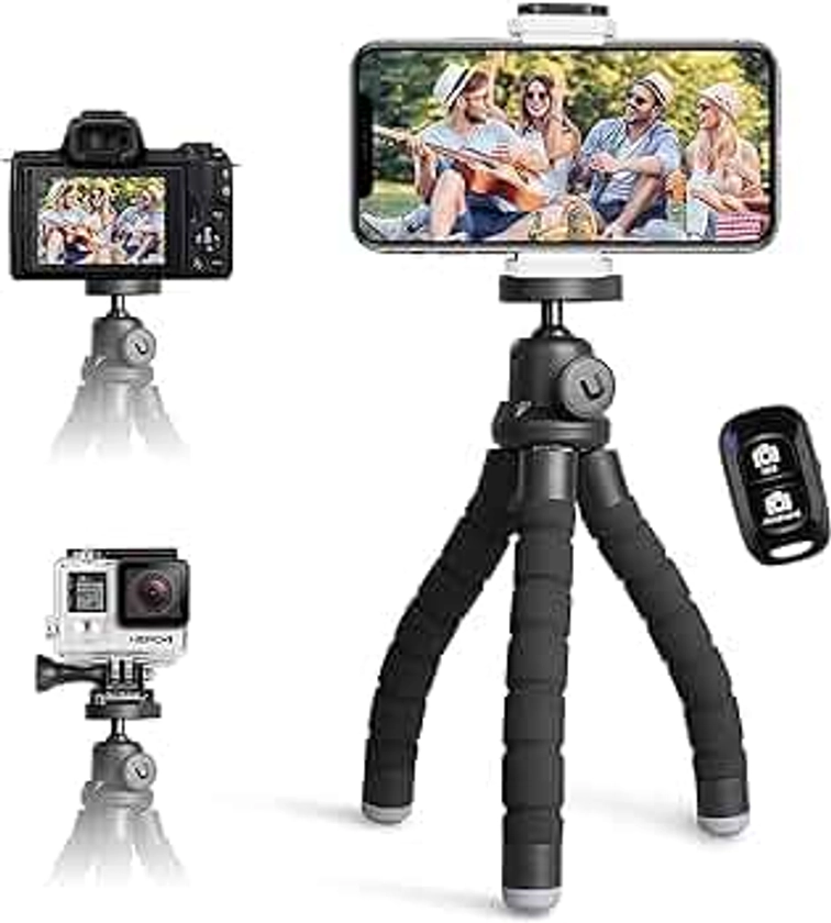 UBeesize Trépied pour téléphone portable, mini trépied pour smartphone et appareil photo, trépied avec télécommande Bluetooth