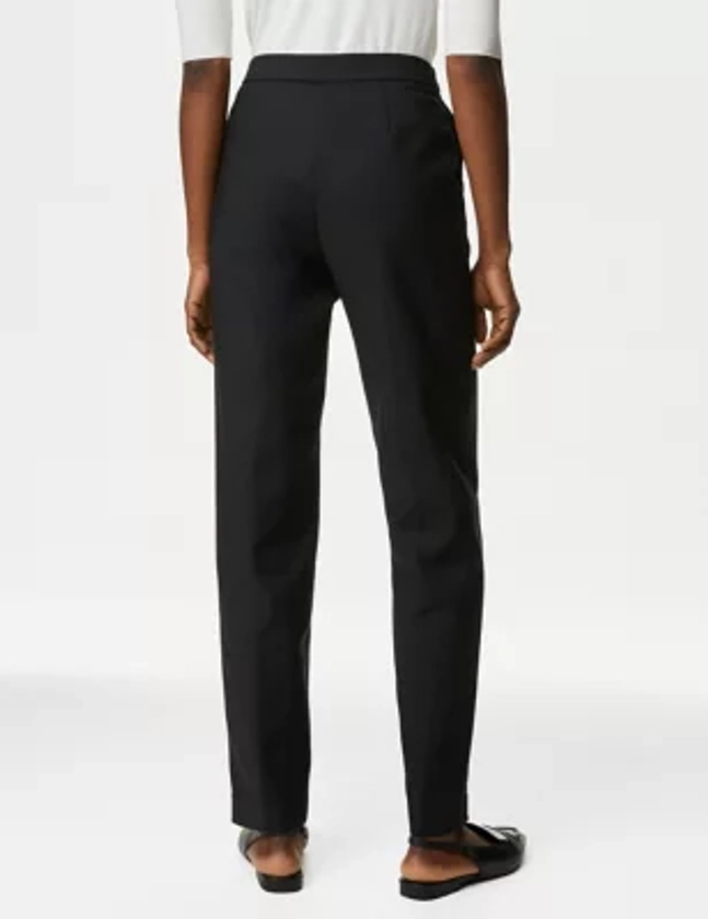 Cotton Blend Slim Fit Ankle Grazer Trousers | M&S Collection | M&S