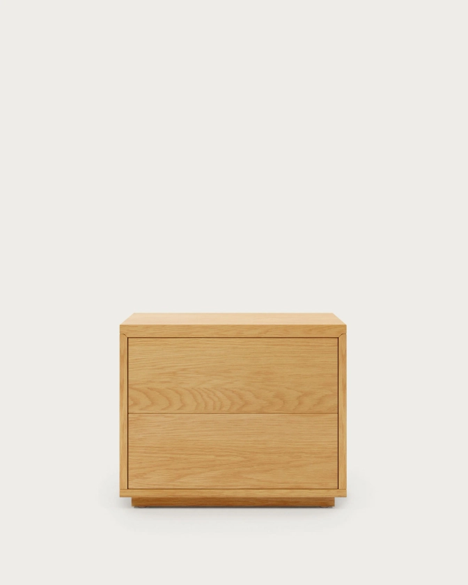 Table de chevet Abilen en placage de chêne 53 x 44 cm FSC 100% | Kave Home