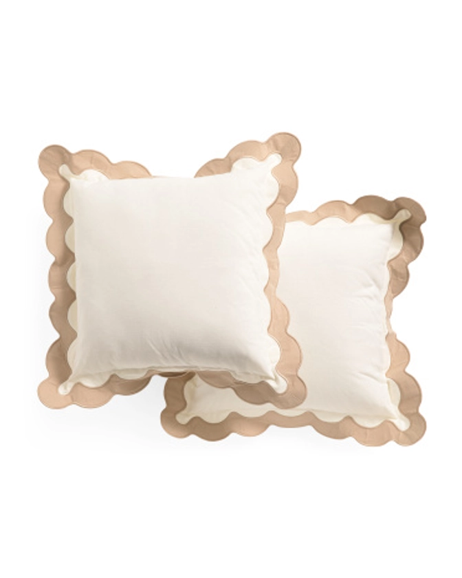 18x18 Set Of 2 Scalloped Pillows | Throw Pillows | T.J.Maxx