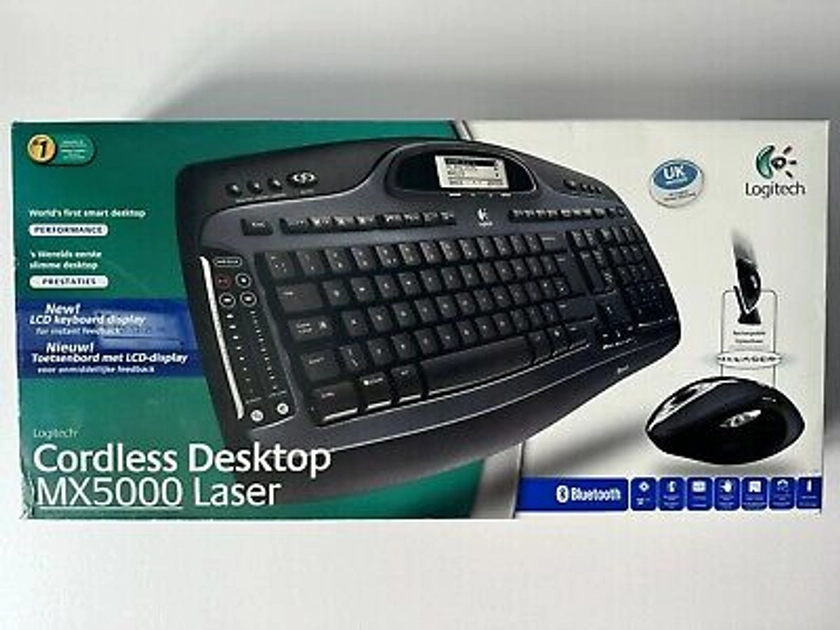 Boxed Logitech Desktop MX5000 Laser Cordless Desktop - UK Version | eBay