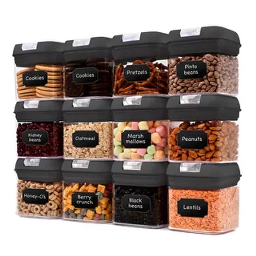 Cheer Collection Set of 12 Uniform Size Airtight Food Storage Containers | Overstock.com Shopping - The Best Deals on Storage Canisters | 40081376