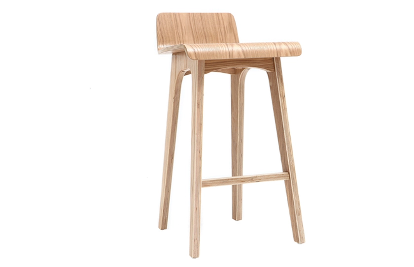 Chaise de bar scandinave bois naturel H65 cm BALTIK - Miliboo
